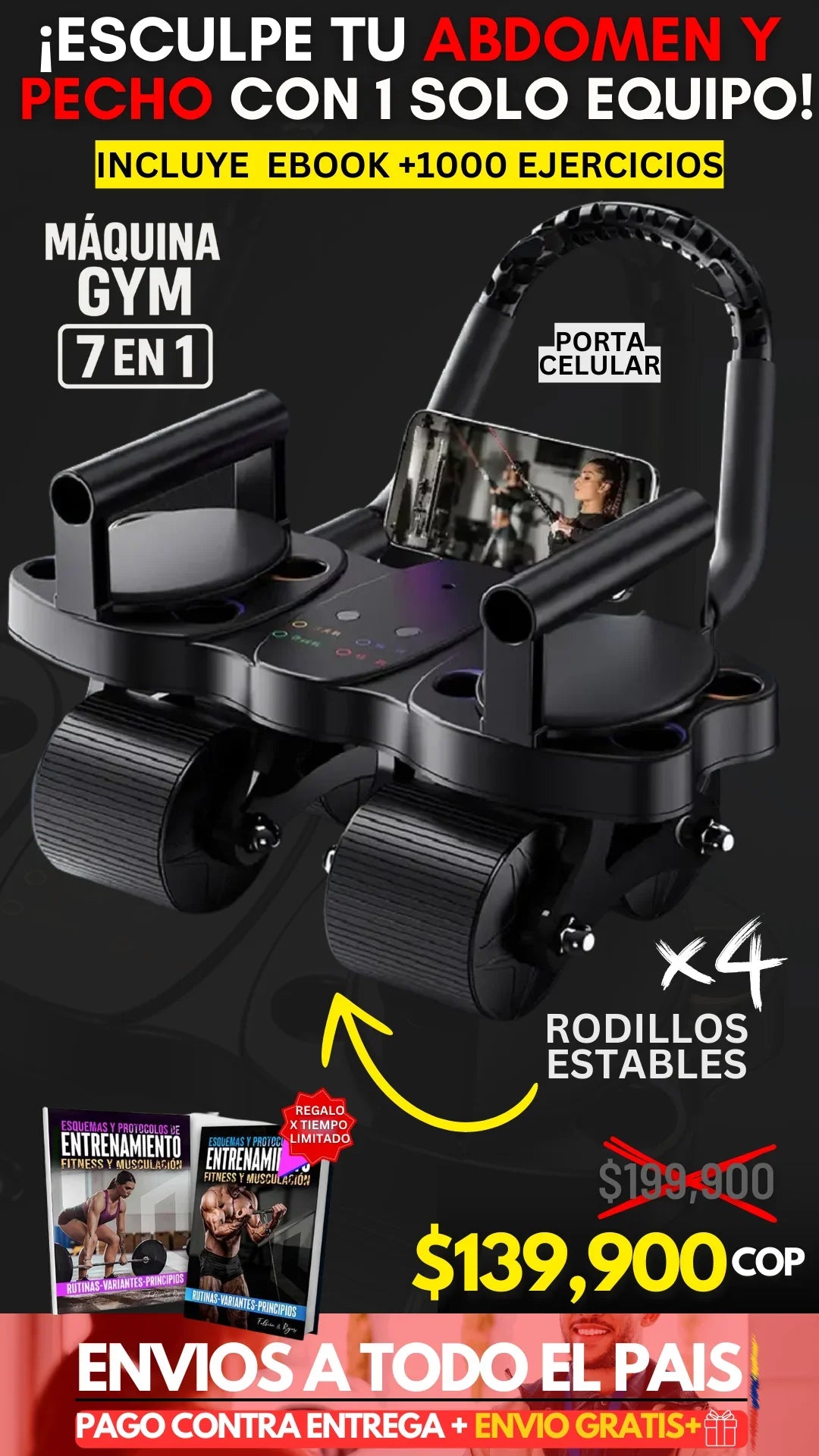 RUEDA ABDOMINAL PROFESSIONAL+ PUSH UP PRO