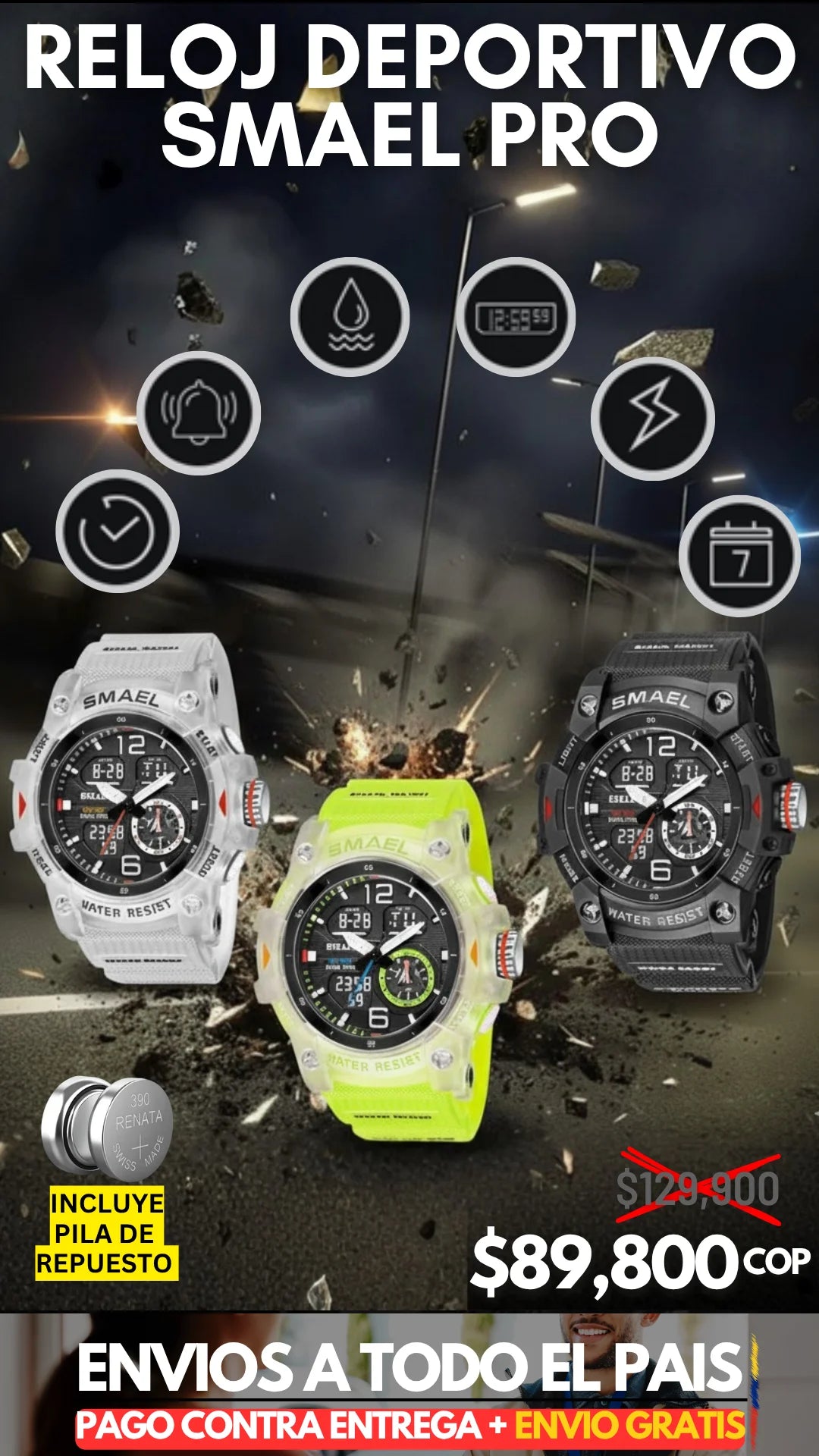 RELOJ DEPORTIVO SMAEL 8007