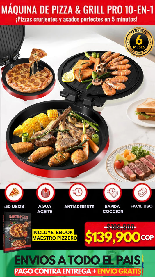 Máquina de Pizza & Grill 10-en-1 PREMIUM